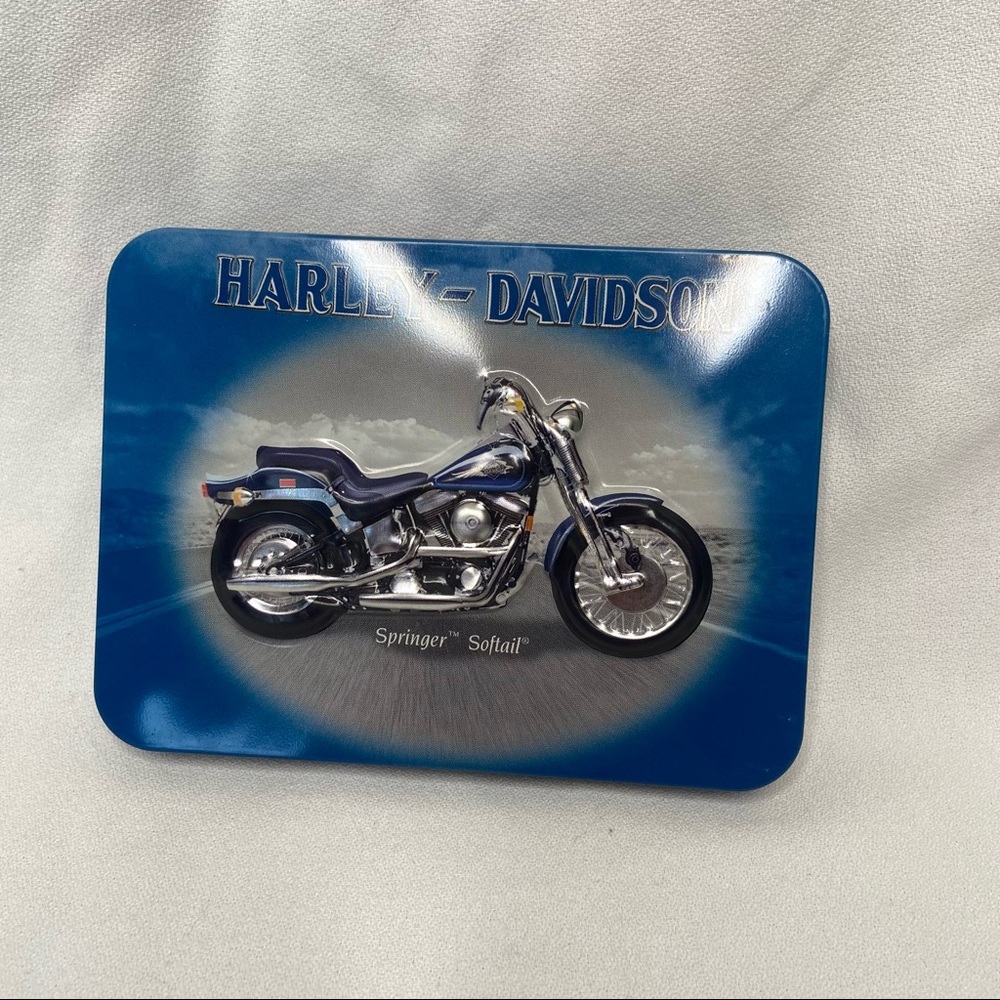 Springer Softail & Heritage Harley Davidson collectible tin 3D Empty Holds Cards